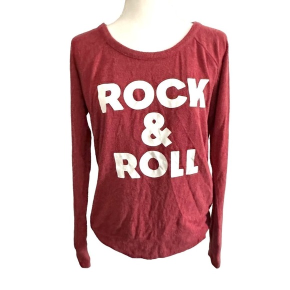 NWT CHASER Revolve Open-Back Long Sleeve Rock & Roll Red Top Shirt - Medium - Picture 2 of 5